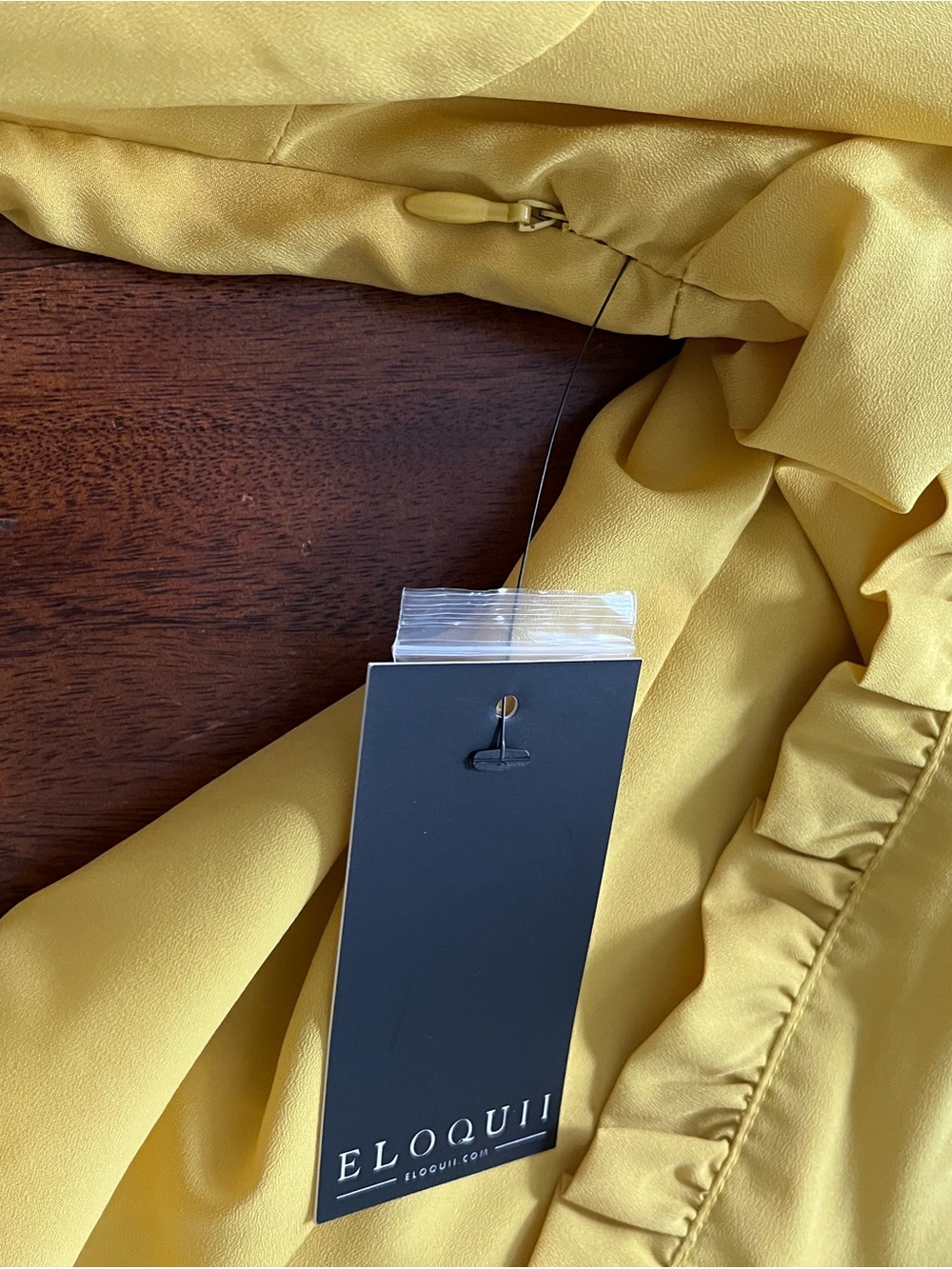 ELOQUII Studio Golden Mustard Ruffle Tie-Neck Dress | NWT | Size 20 - Picture 10 of 11